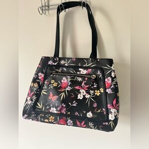 Floral Black Tote Bag liz claiborne